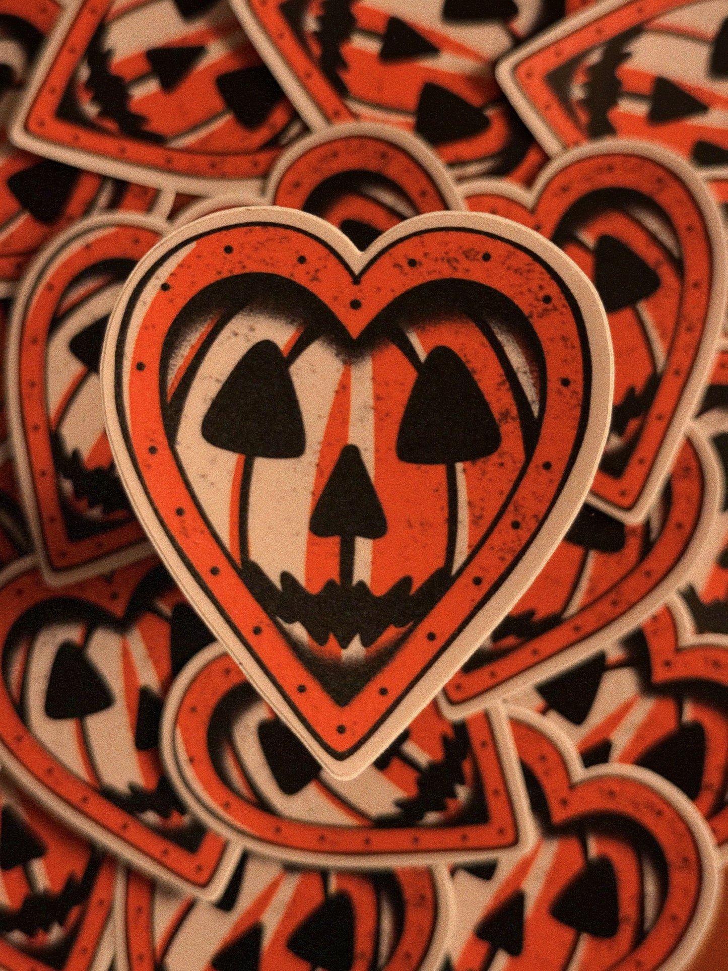 Pumpkin heart sticker