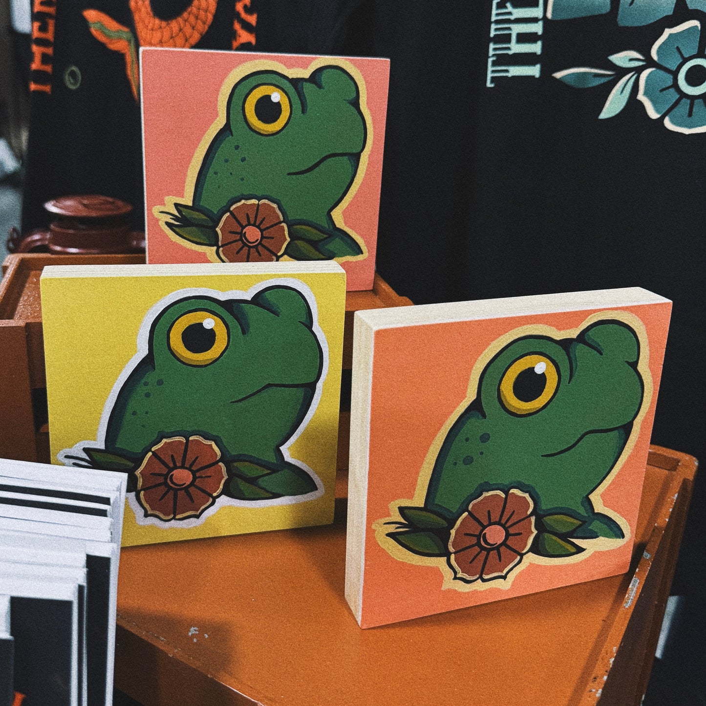 Original spring frog paintings