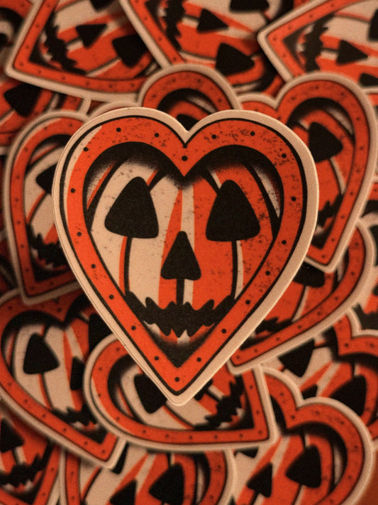 Pumpkin heart sticker