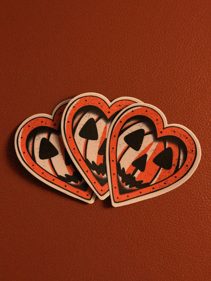 Pumpkin heart sticker